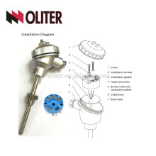 Pt100 rtd d148 tête de thermocouple entrée universelle 4-20ma pt100 transmetteur de température